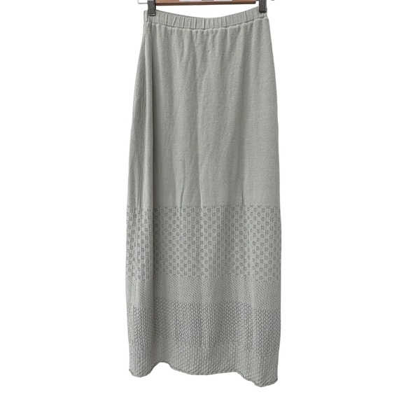 J.Jill Crochet Maxi Skirt Open Knit Detail Sage Green Size XS - Picture 1 of 6